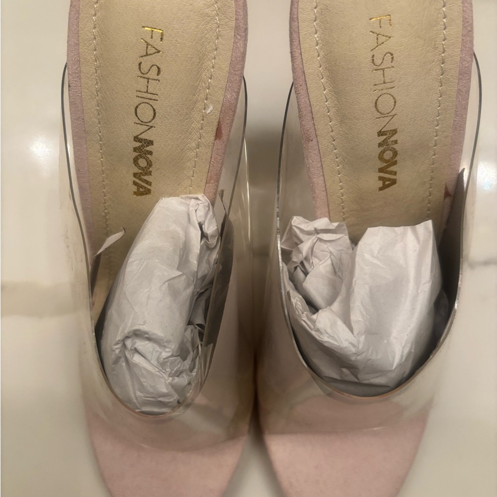 Fashion Nova Light Pink Mules